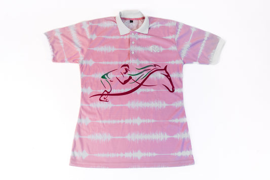 Women's Horse Country Golf Polo Shirts Short Sleeve Striped Performance Moisture Wicking Dry Fit Golf Shirt