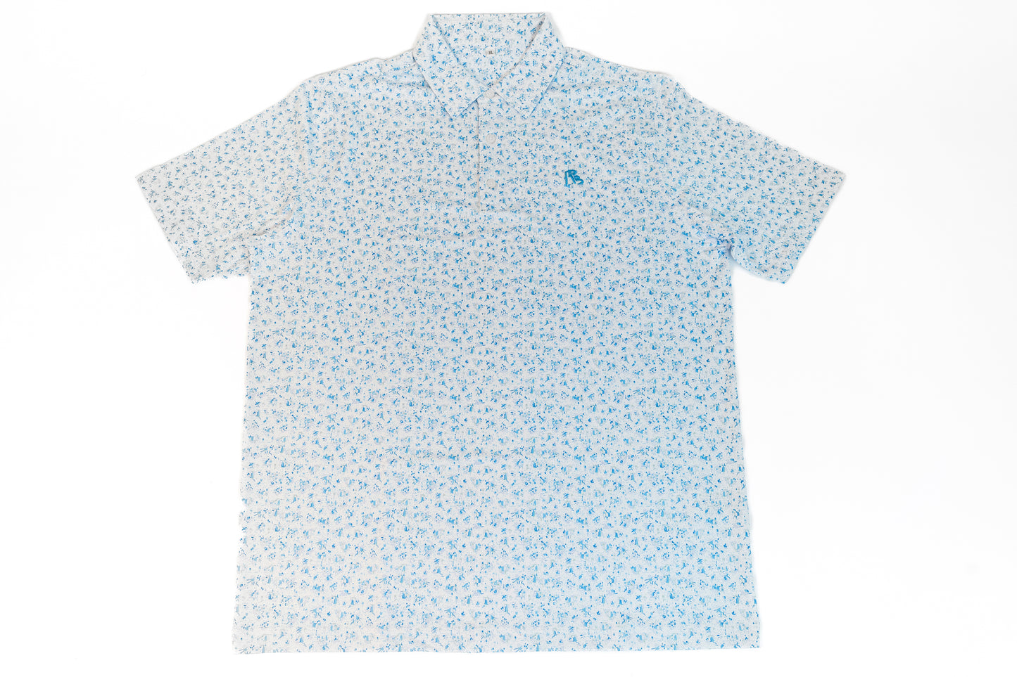 Blue Verde Men's Golf Polo Short Sleeve Performance Shirt | Moisture Wicking | Dry Fit Golf Shirt