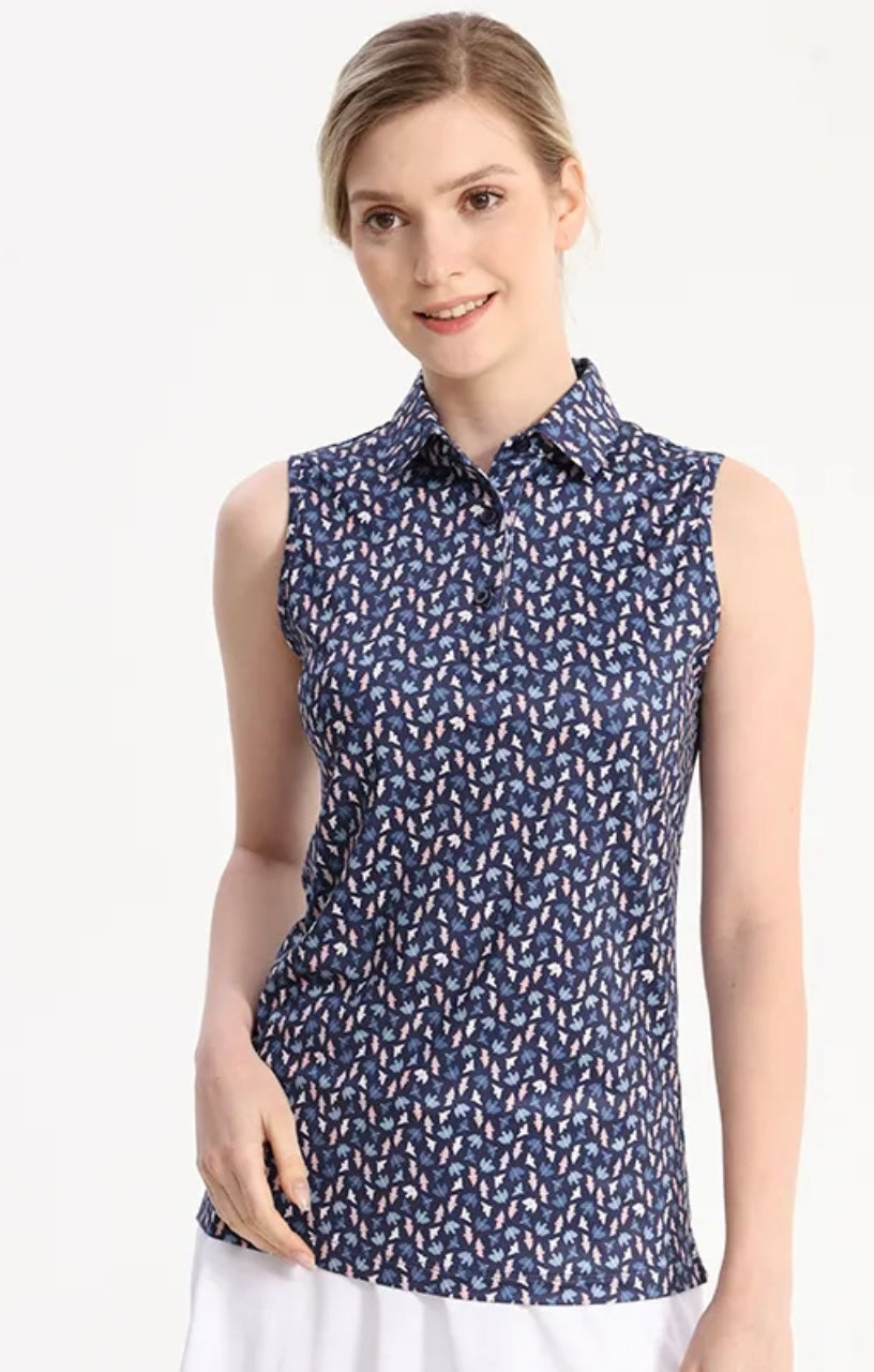Good Birdie Women's Sleeveless Golf Shirt Tops Collared Quick Dry Moisture Wicking Polo Shirt