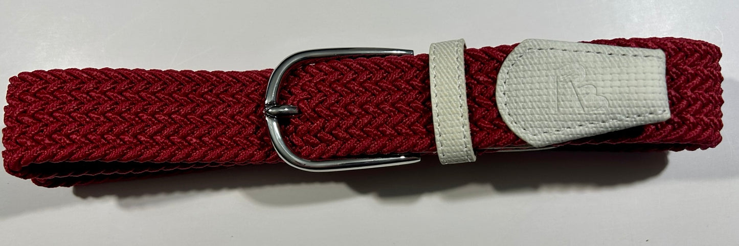 Burgundy Elastic Braided Stretch Belt