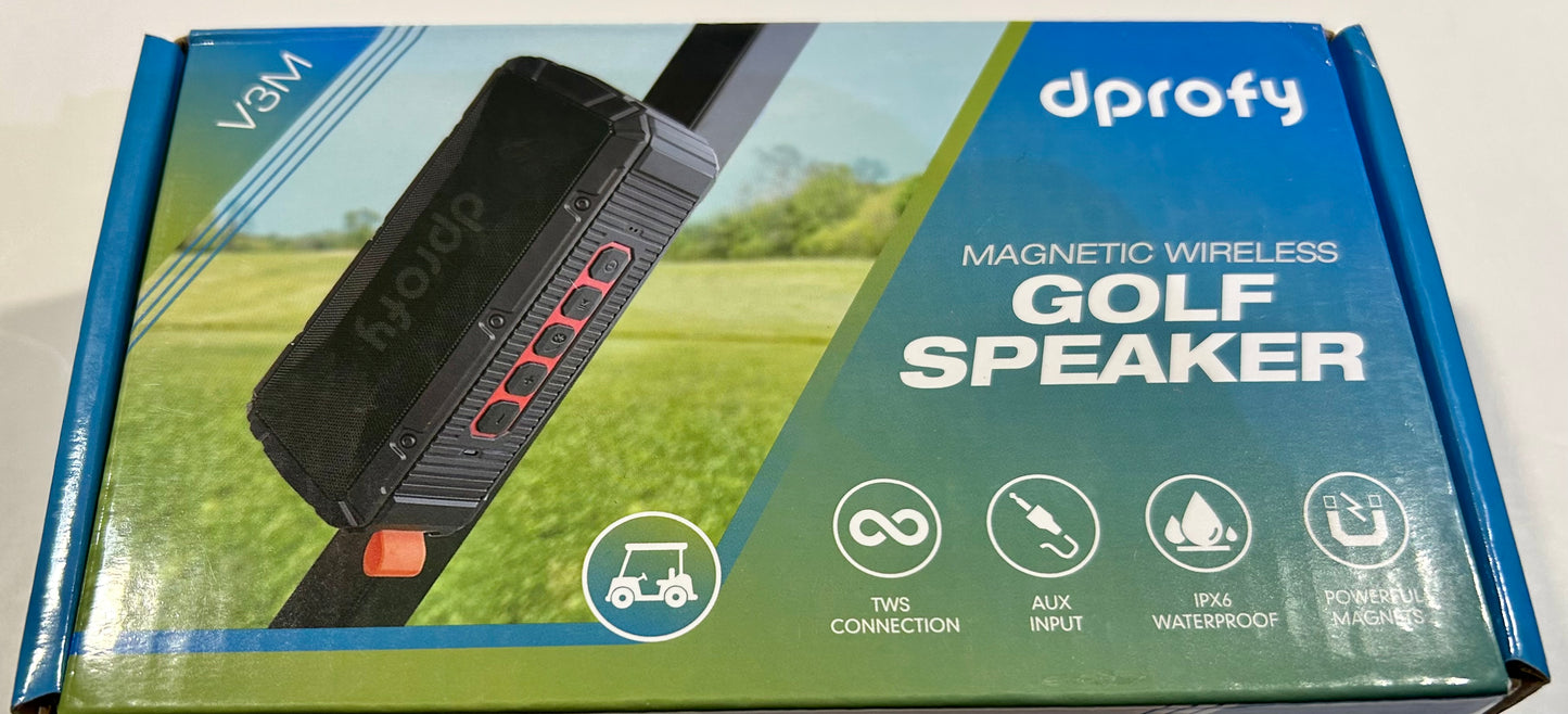 Pro Portable Magnetic Bluetooth Golf Speaker Wireless Waterproof IPX6/Shockproof 3rd Generation Magnetic Golf Speakers for Golf Cart 24Hour Battery Golf Accessories Golf Gifts(TWS & SD Card Function)