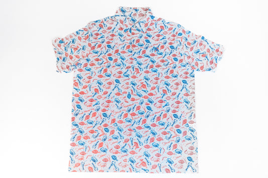 Maine E Ack Mens Polo Shirts Performance Moisture Wicking Mens Golf Shirt Fashion Print Dry Fit Golf Shirts Short Sleeve