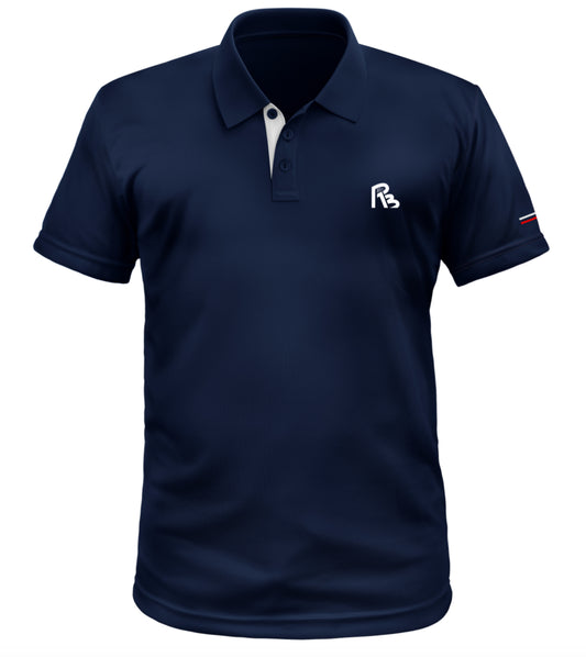 Men's Blue Golf Polo Short Sleeve Shirt Performance Moisture Wicking Dry Fit Golf Shirt