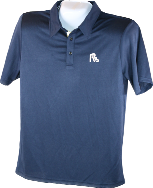 Men's Navy Blue Golf Polo Shirts Short Sleeve Striped Performance Moisture Wicking Dry Fit Golf Shirts